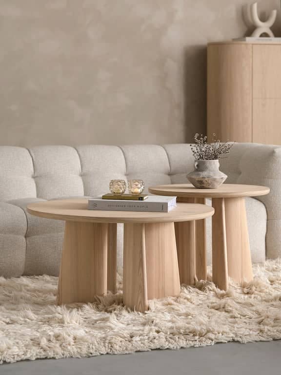 Japandi sofabord rundt Ø 85 H 45 cm - bilde 2 av 2