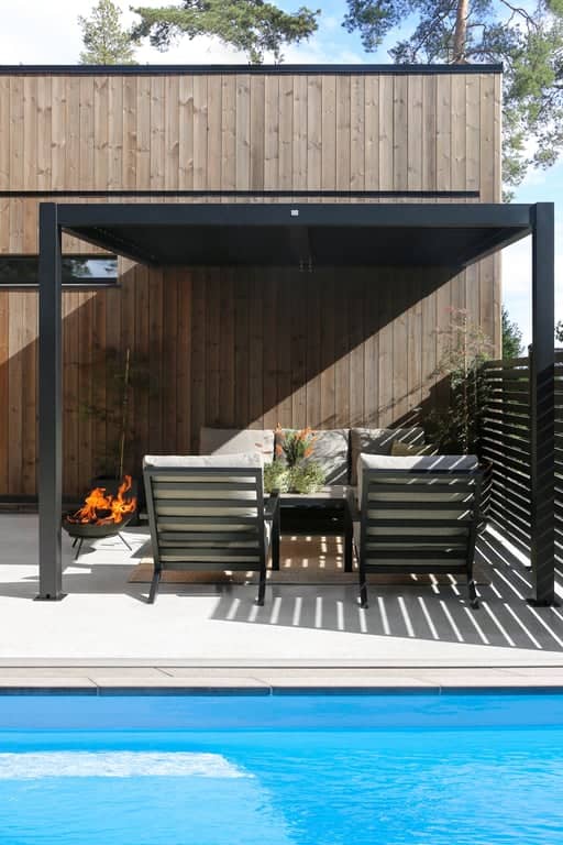 Pergola veggmontert 4x3m u/LED-lys   - bilde 2 av 2