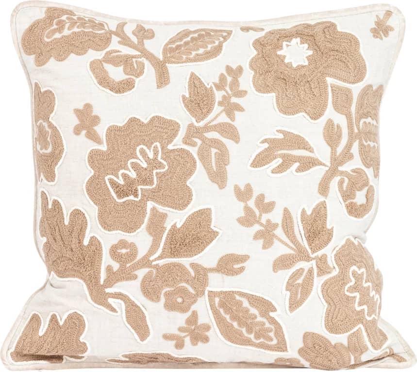 Lama putetrekk - med mørk beige dekor i bomull 50x50 cm - Produktbilde