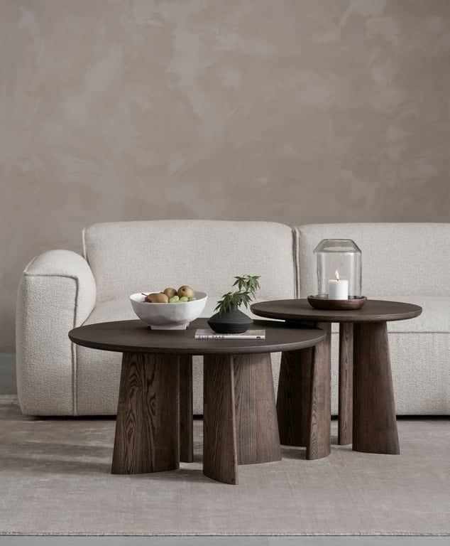 Japandi sofabord rundt Ø 85 H 45 cm - bilde 2 av 2