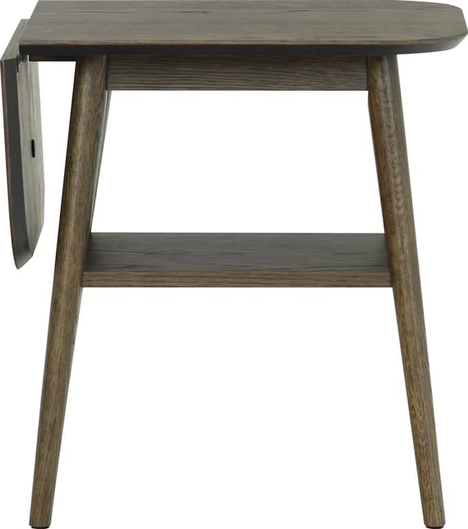 Karmøy sidebord/reclinerbord brun m/klaff - bilde 2 av 3