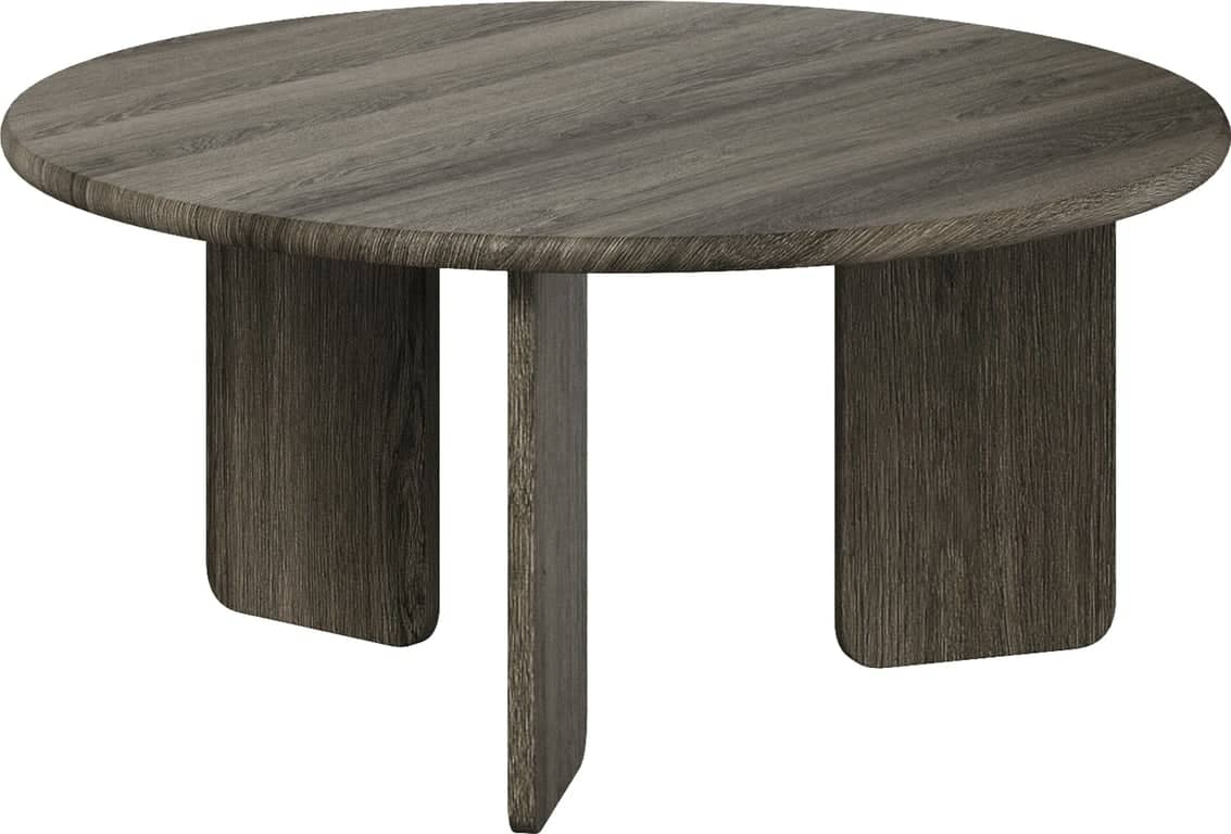 Gro sofabord rundt Ø 100, H 48 cm - Smoked oljet eik - Produktbilde