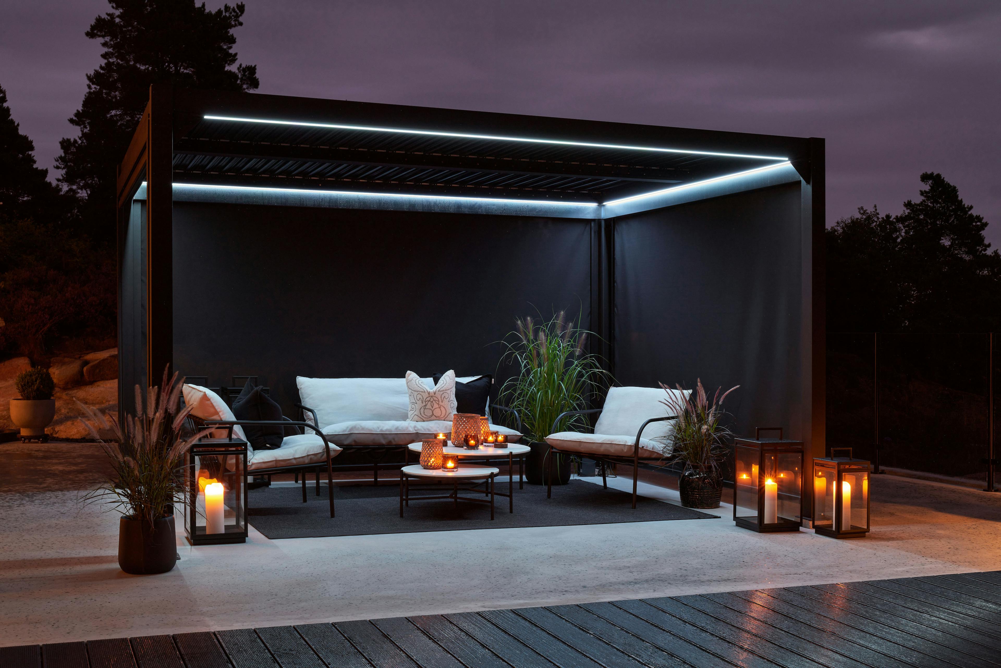 Pergola med LED-lys