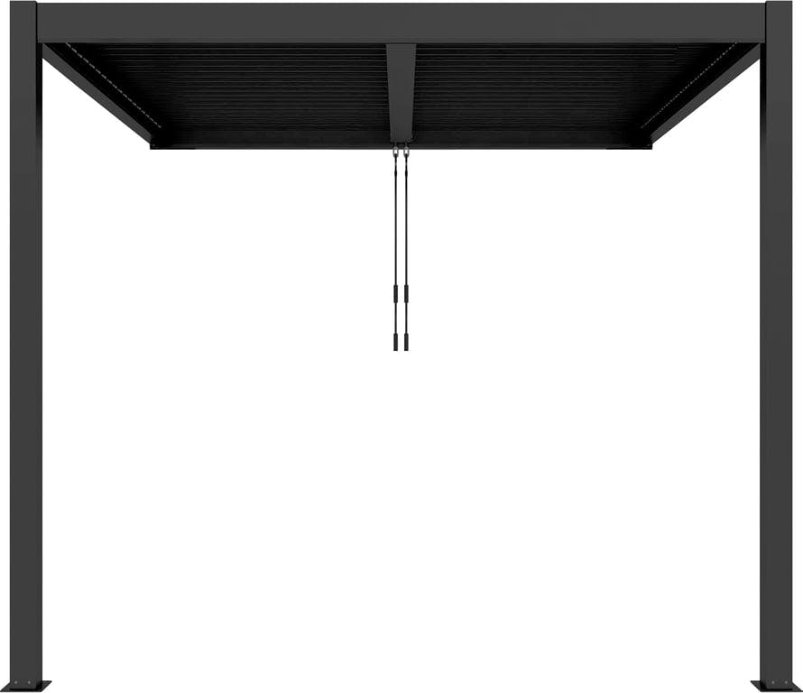 $Bilde av Pergola veggmontert 3x3m m/LED-lys   (H: 230 cm, svart m/tak)