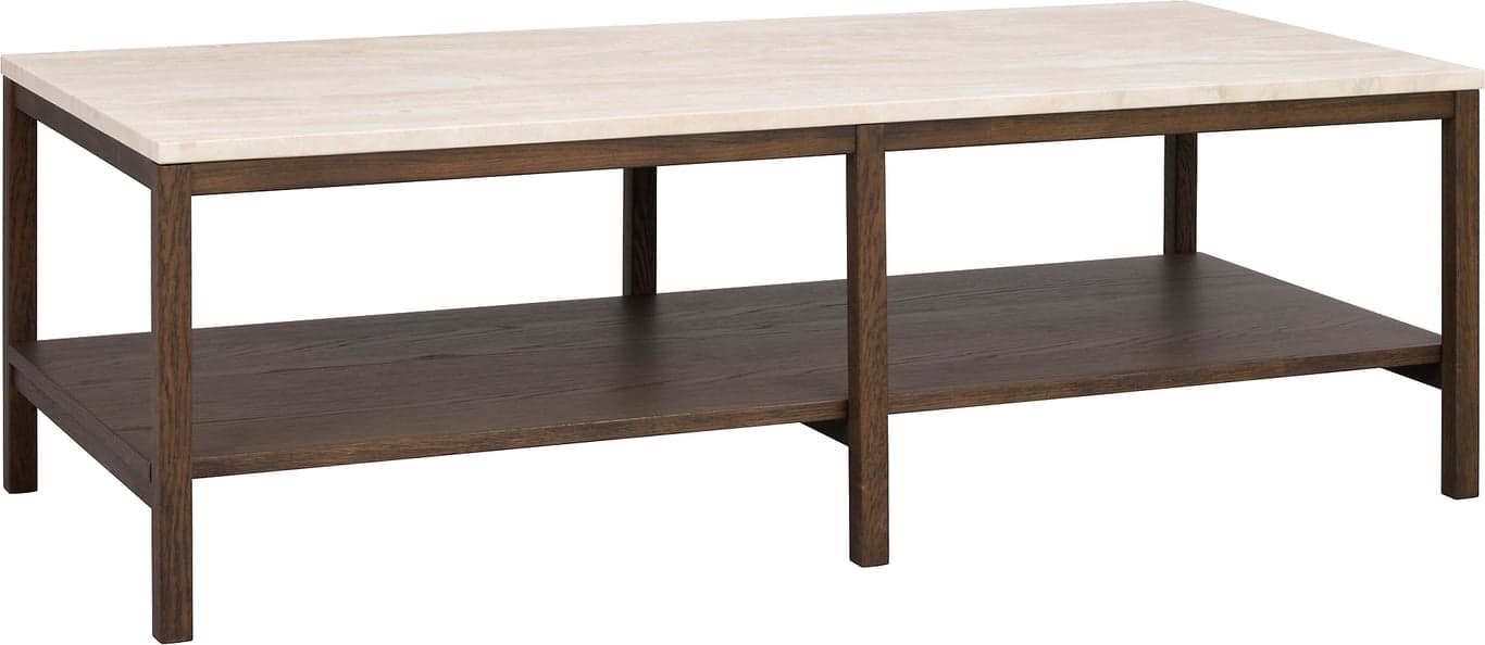 140x60 beige travertin/brun eik