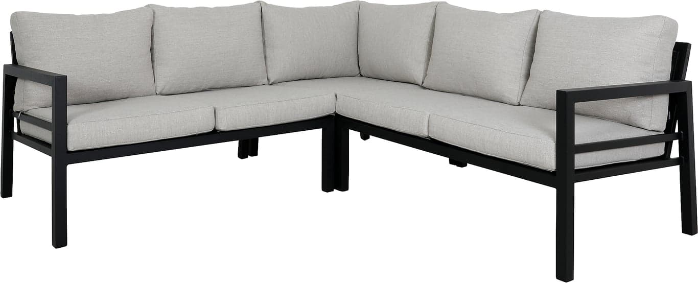 2-seter + hjørne + 2-seter, svart/sand