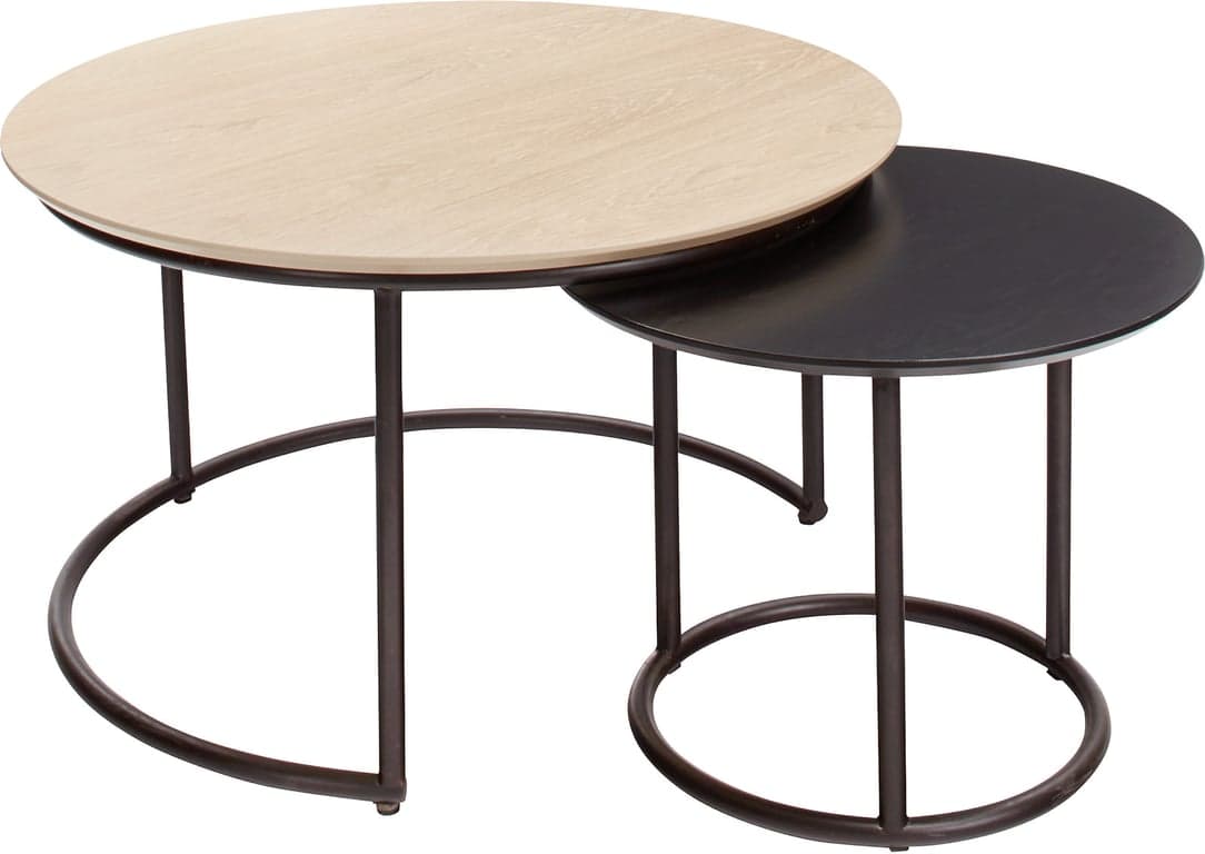 Ø90/60 cm H52/46 cm, hvitfarget/svart finér