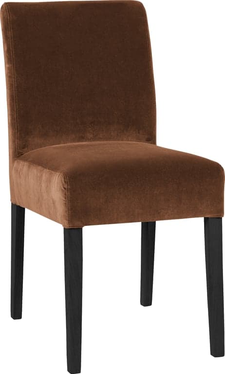 $Bilde av Nobel spisestol (stoff Royal 14 medium brown, svarte ben)