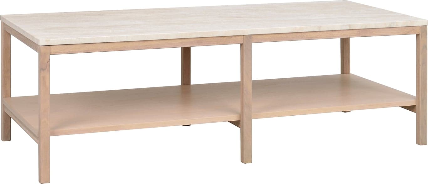 140x60 beige travertin/hvitpigmentert eik