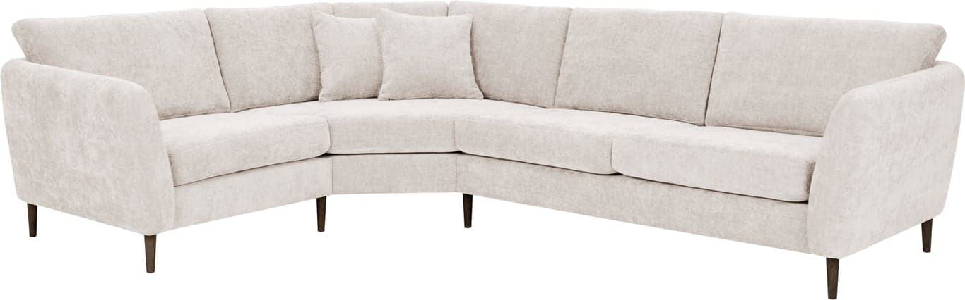 Modulsofa. 1,5 seter + stort buet hjørne + 2,5 seter i stoff 320 Alis