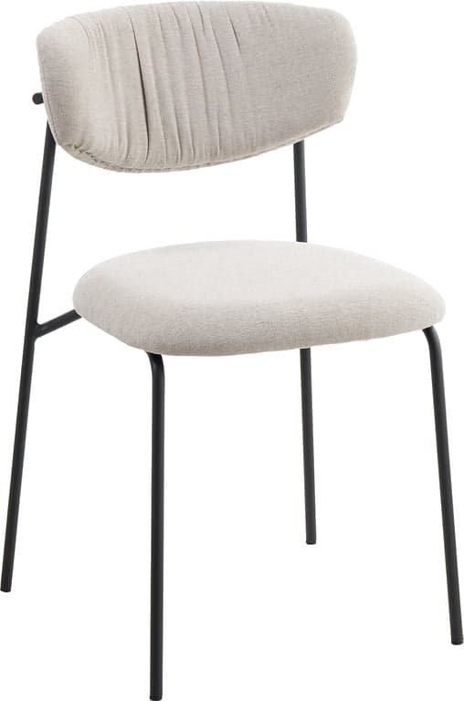 $Bilde av Lone spisestol (Stablebar, stoff Beach Beige, svart metallunderstell)