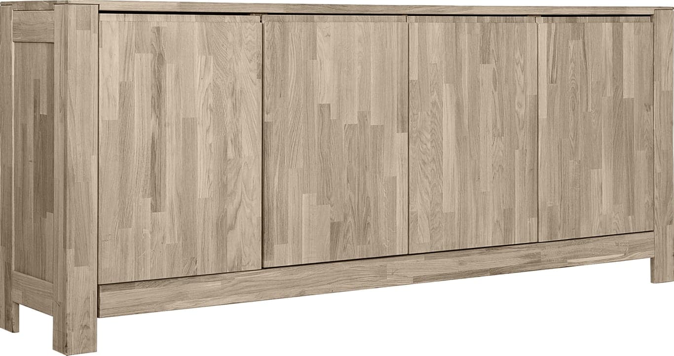 200 x 41, H 85 cm  med 4 dører, gråoljet