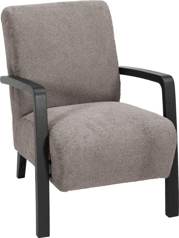 $Bilde av Ida lenestol (Stoff Boogie farge 3662 taupe, svart arm E018)