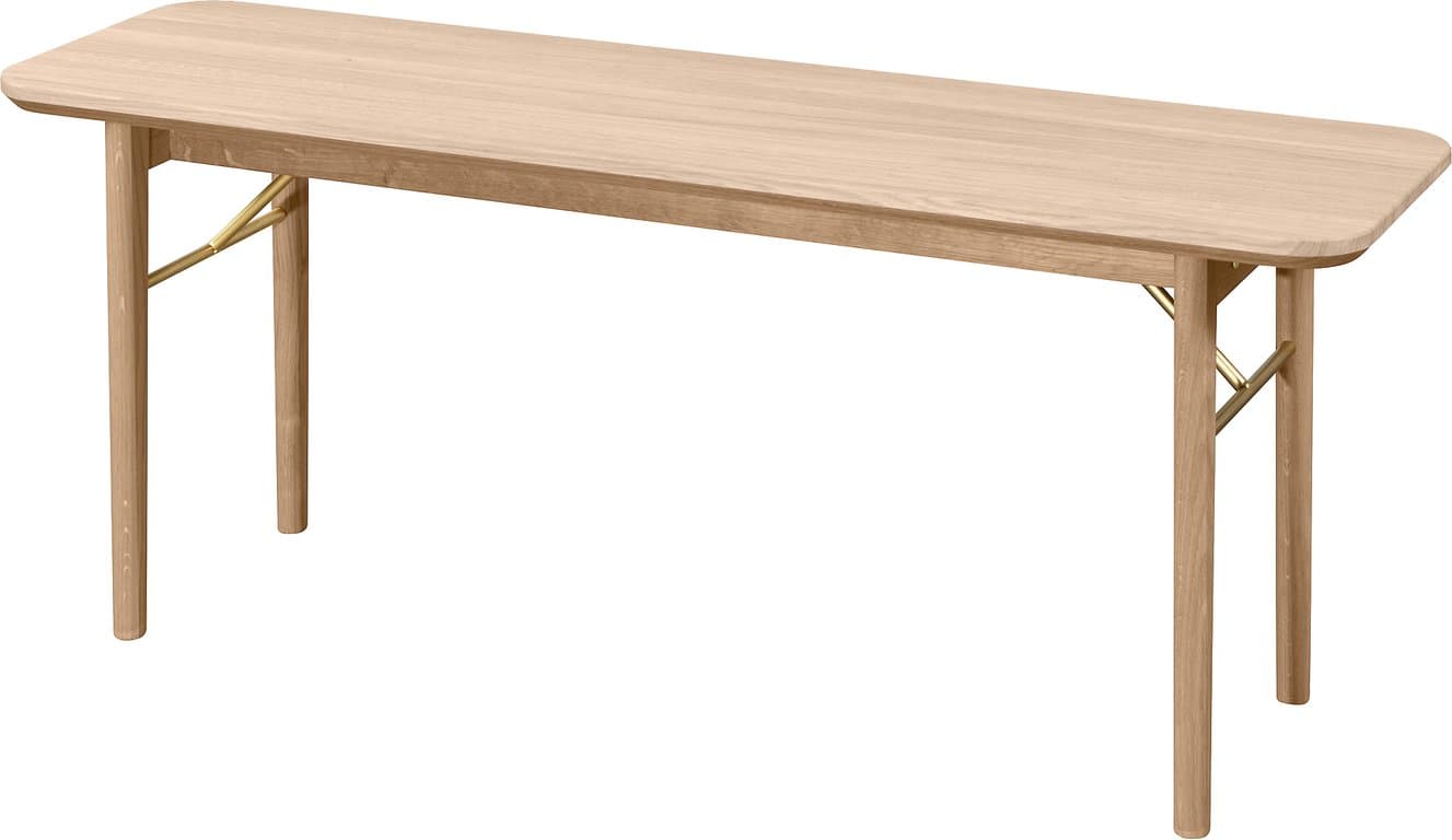 benk med 2-sitteplasser, hvitoljet heltre eik