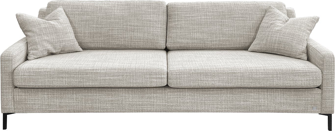 $Bilde av Din Stordal 3,5 seter sofa (Modulsofa. 3,5 seter med 2 seteputer i stoff Dolomiti, armlene K, med dype seter og softe puter i rygg, svarte metall ben H13 cm.)