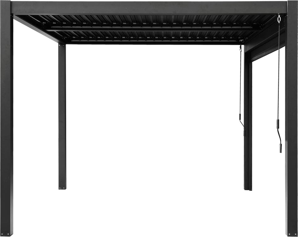 $Bilde av Pergola 3x3 meter m/LED-lys   (H: 230 cm, svart m/tak)