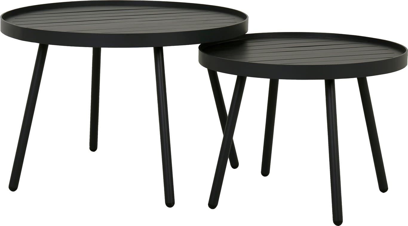 Ø: 75 H: 60 cm + Ø: 51 H: 45 cm, svart